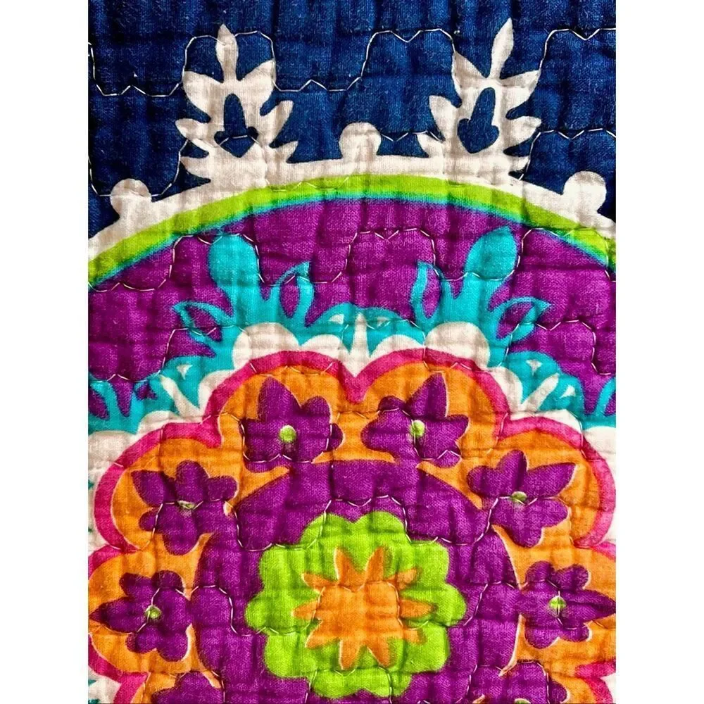 Virah Bella Suri Printed Reversible Quilt Suri Blue King Size Quilt